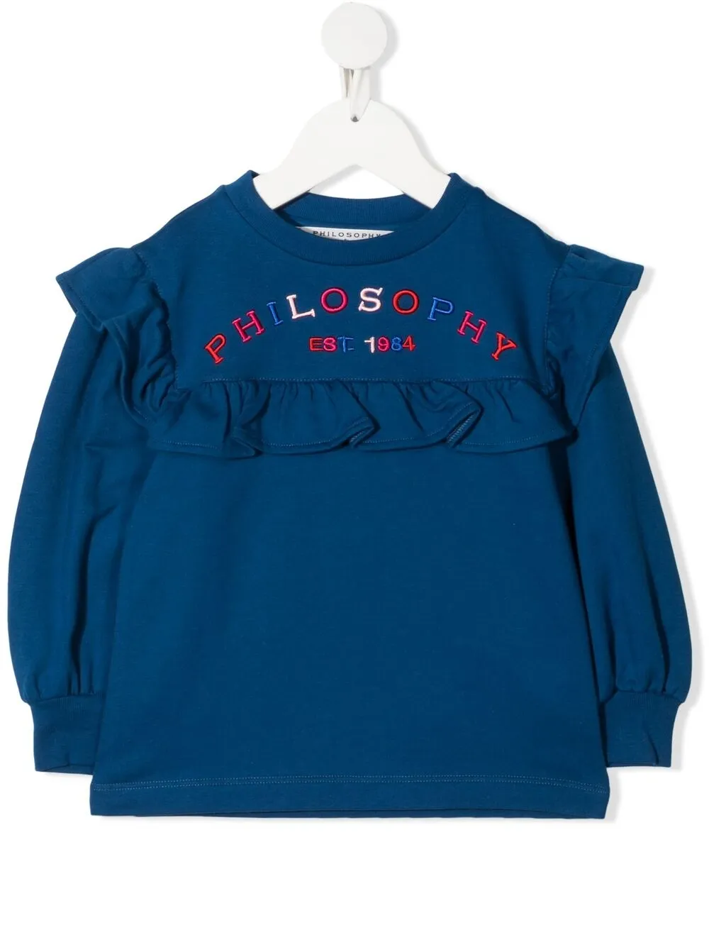 Philosophy Di Lorenzo Serafini Kids Felpa con ruches e logo - Blu