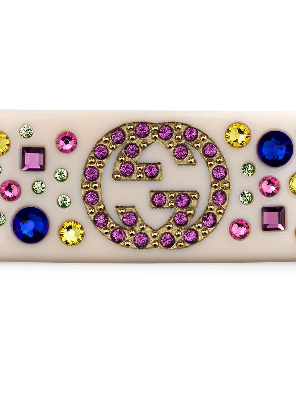 фото Gucci заколка для волос с логотипом interlocking g и кристаллами