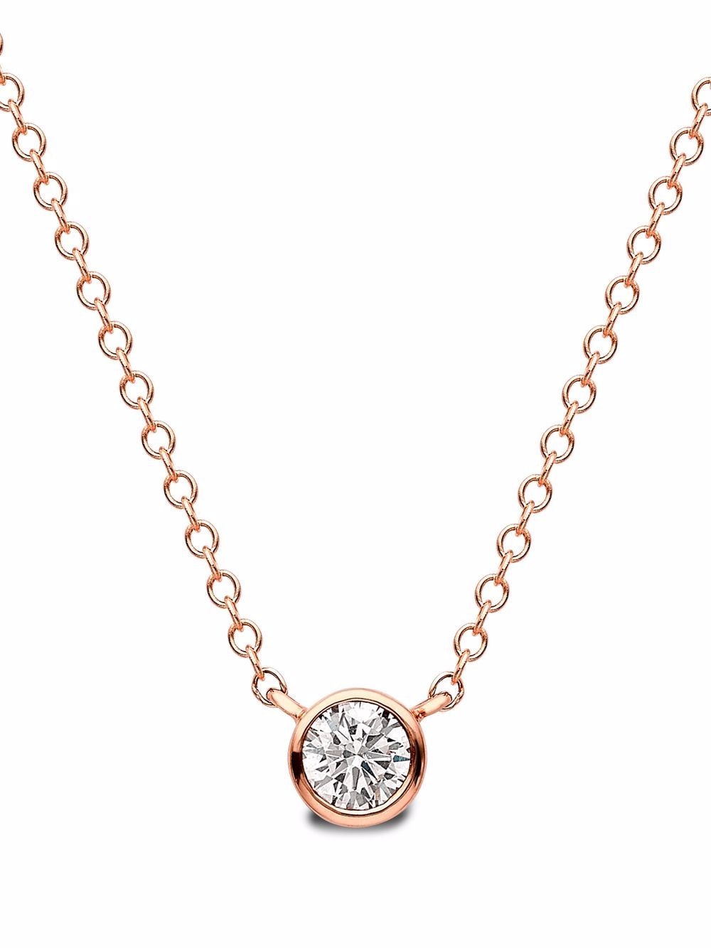 18kt rose gold brilliant-cut diamond pendant necklace