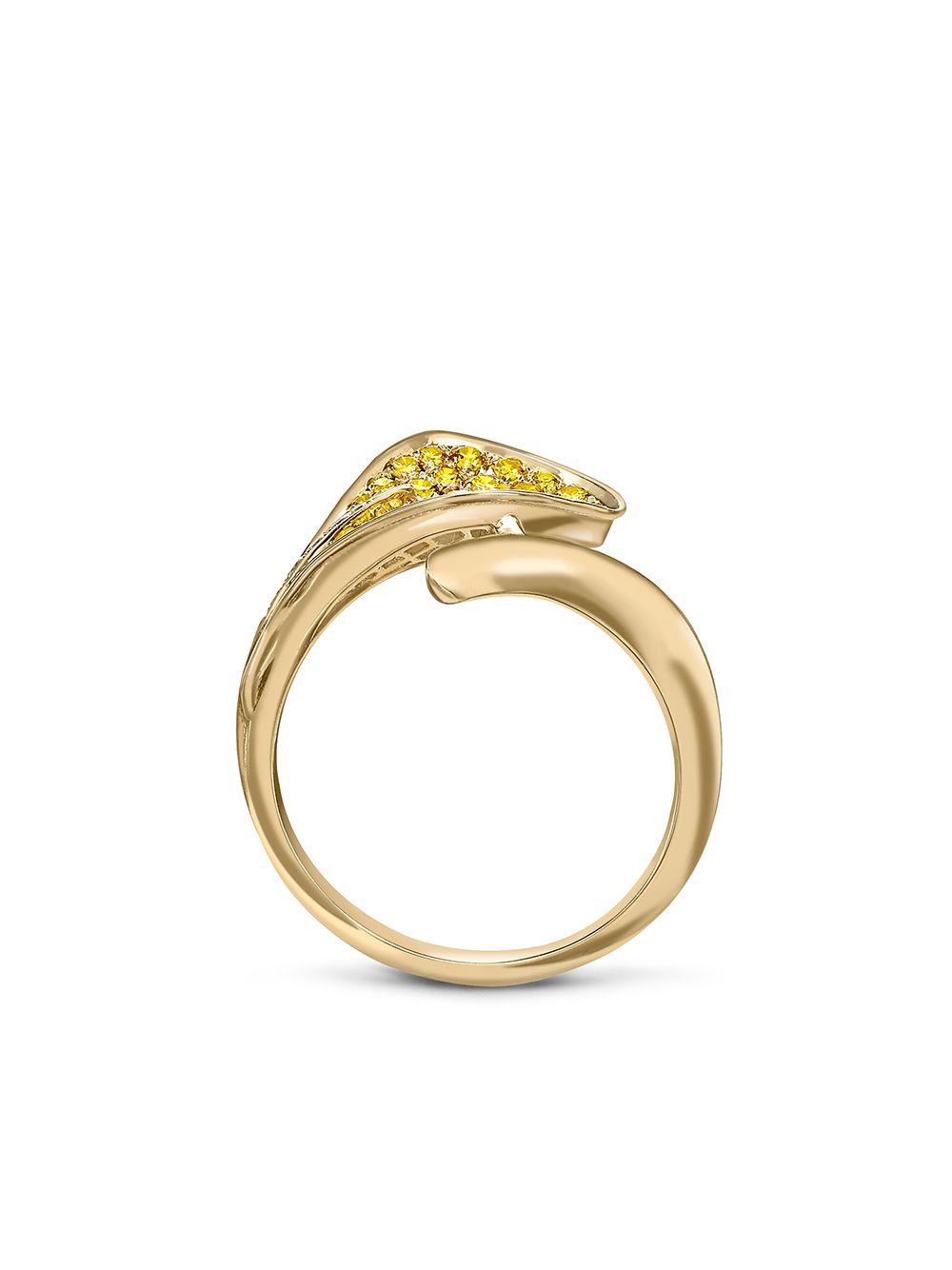 Shop Pragnell 18kt Yellow Gold Wildflower Honeysuckle Diamond Ring