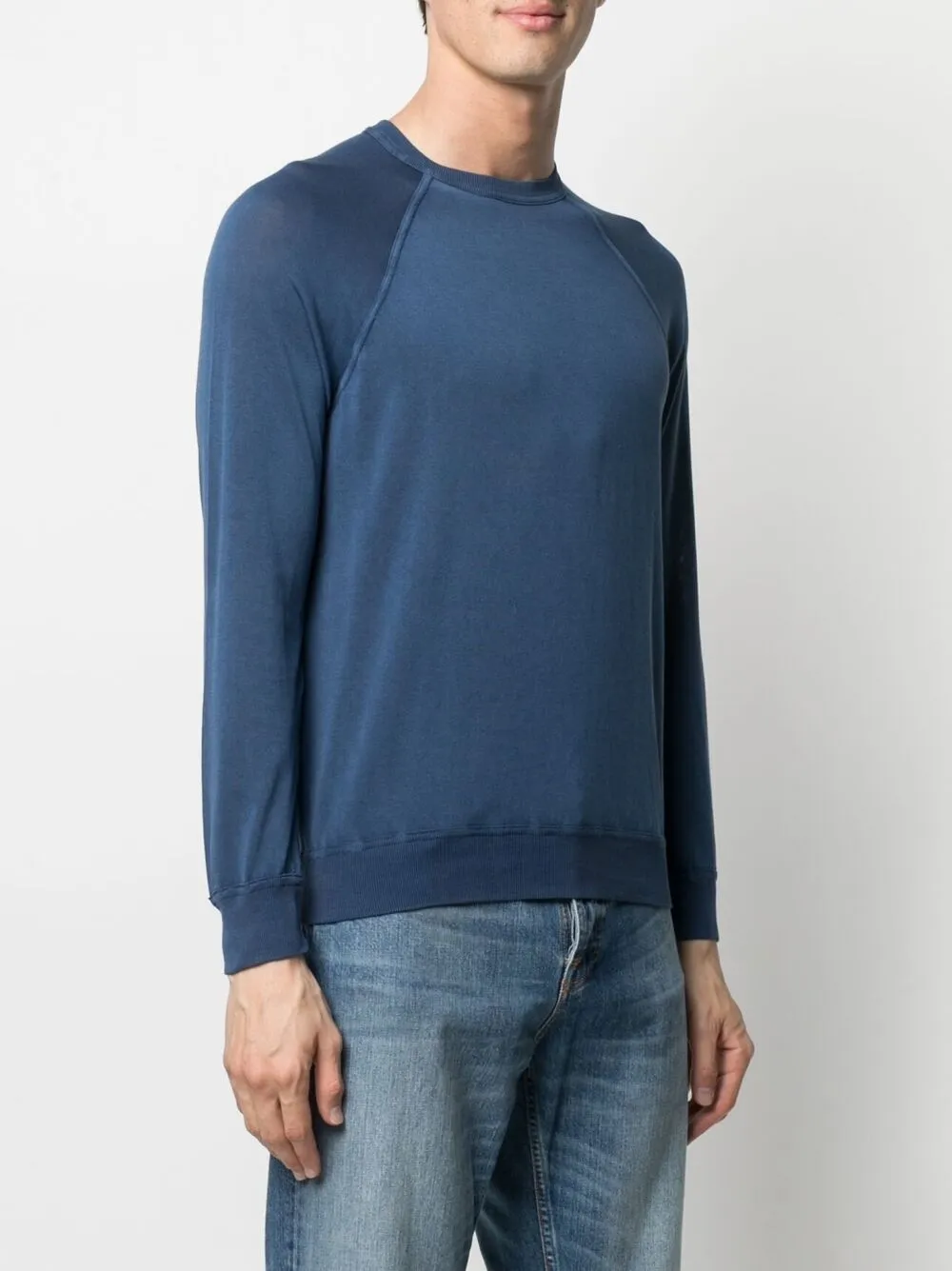  Drumohr Pullover Mit Raglanärmeln   Blau 