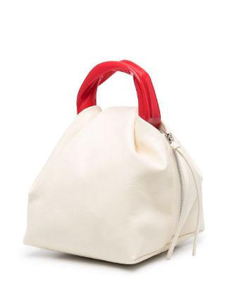 contrasting top handle tote bag展示图