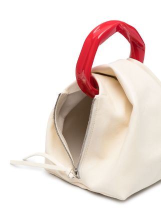 contrasting top handle tote bag展示图