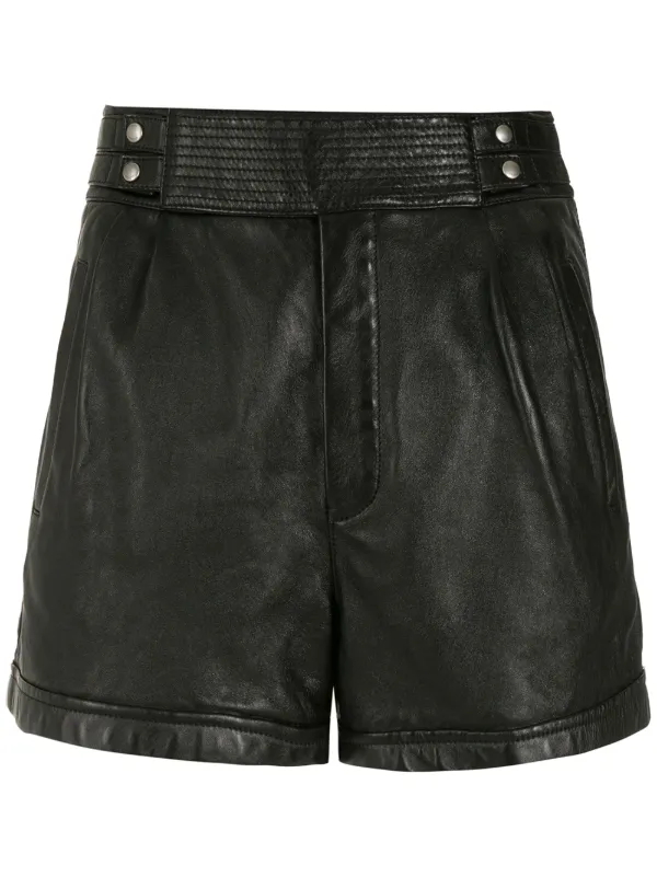 Saint Laurent high-waist leather shorts 