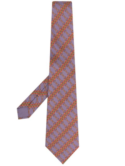 Hermès - 2000s pre-owned chain-link silk necktie