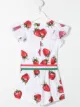 Image 2 of Monnalisa strawberry print playsuit