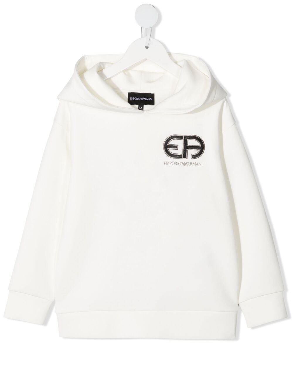 Emporio Armani Kids' Logo Printed Hoodie In White