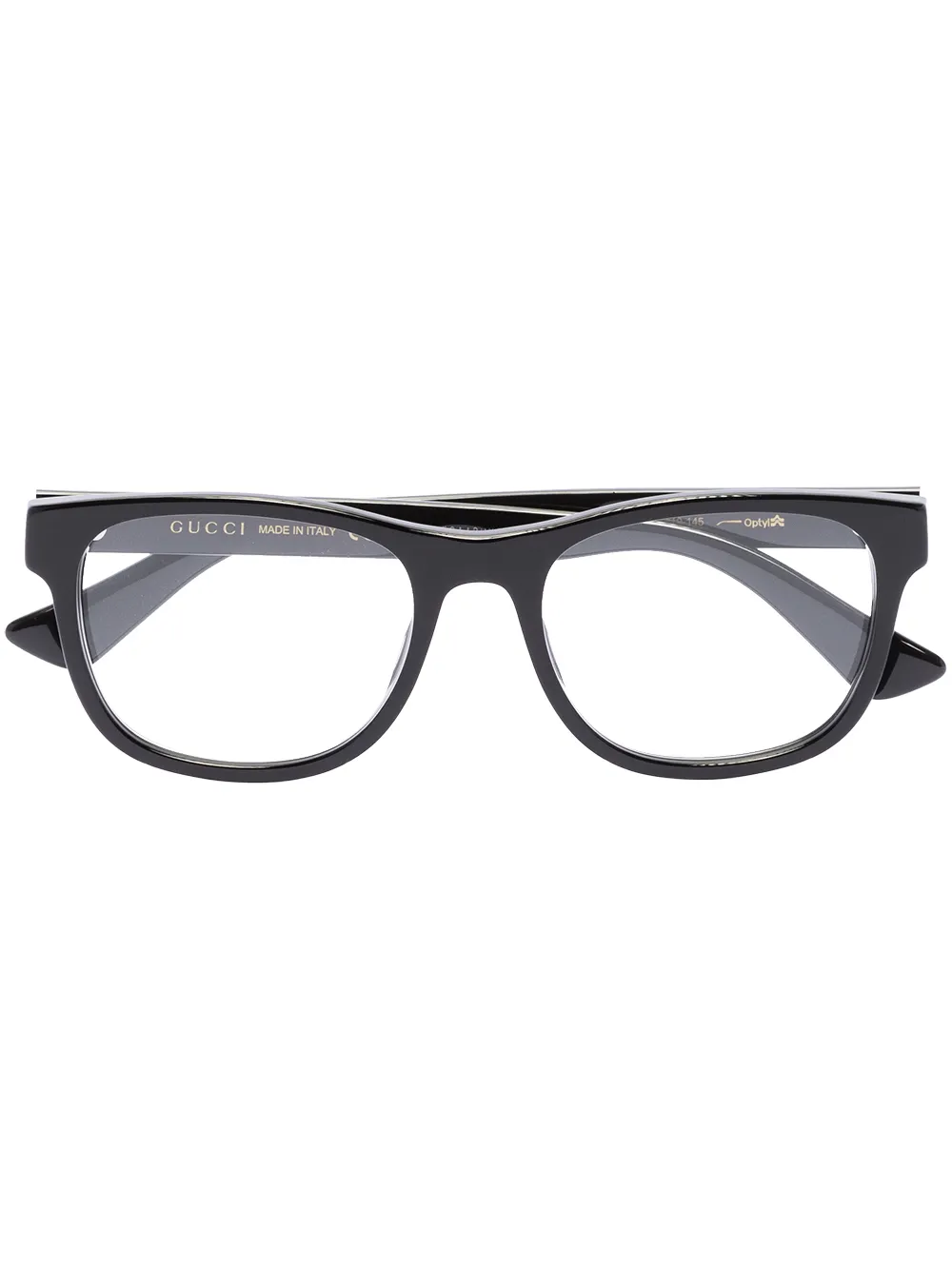 Gucci Eyewear GUCCI RECT ACETATE OPTICAL BLACK