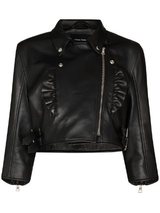 Simone Rocha ruffle-detail Cropped Leather Jacket - Farfetch