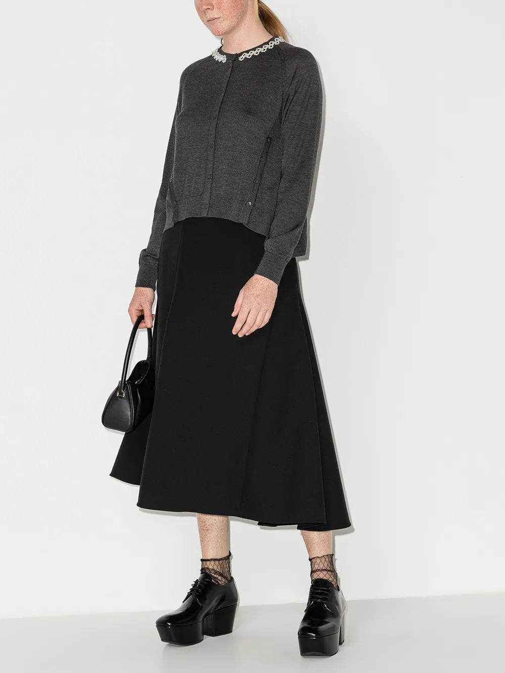 Image 2 of Simone Rocha pearl-embellished wool-silk cardigan