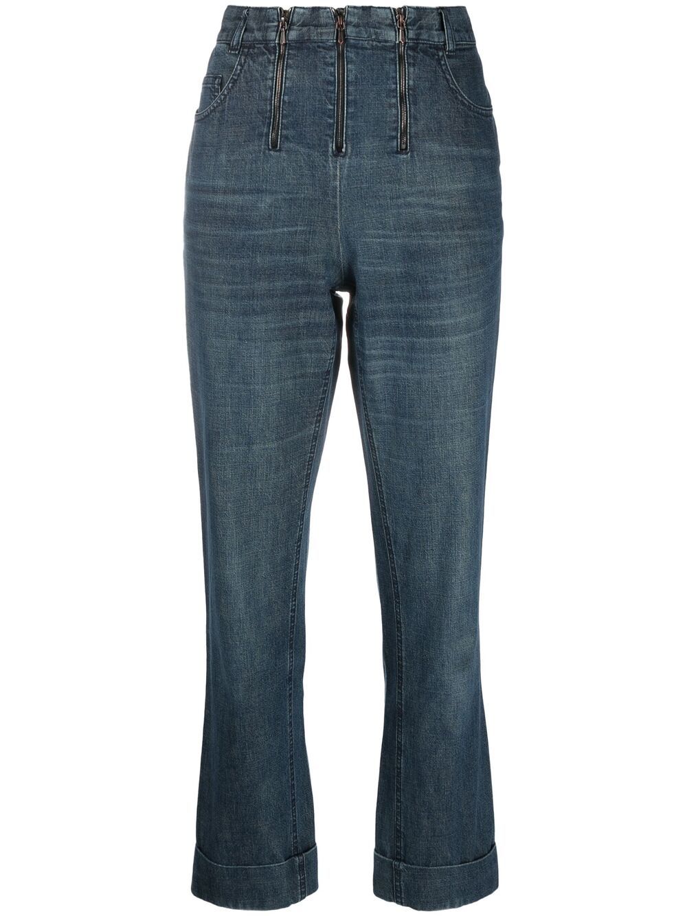 Pre-owned Chanel 1990s High-waisted Flared Jeans In Blue
