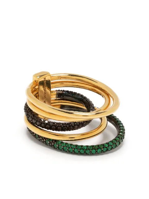 Panconesi Double Solar pavé multi-ring