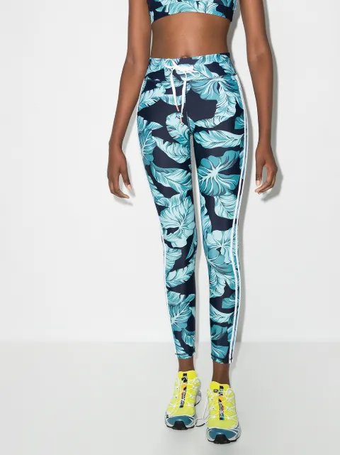 The Upside Malibu Palm Yoga Leggings - Blue
