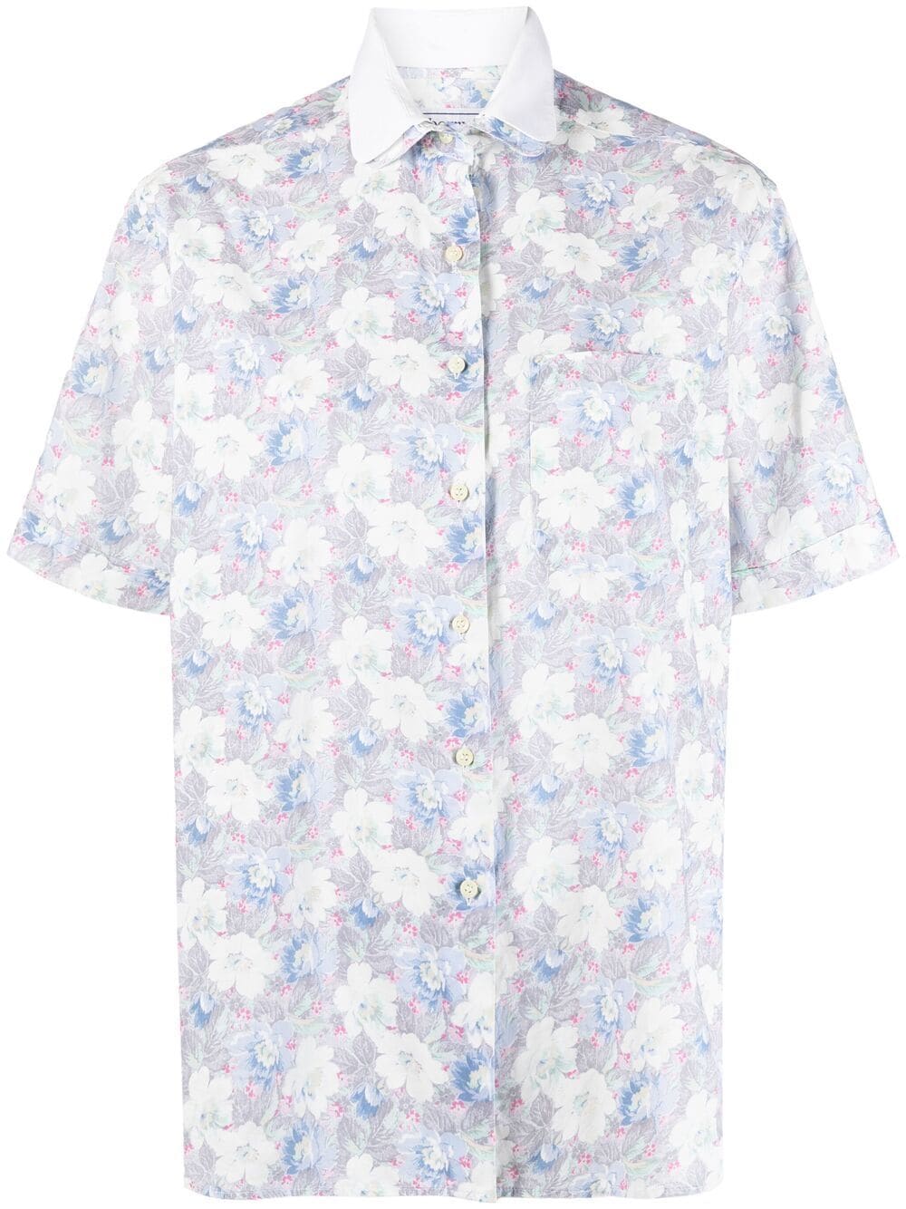 Pre-owned Burberry 1990s Floral Print Shirt In White