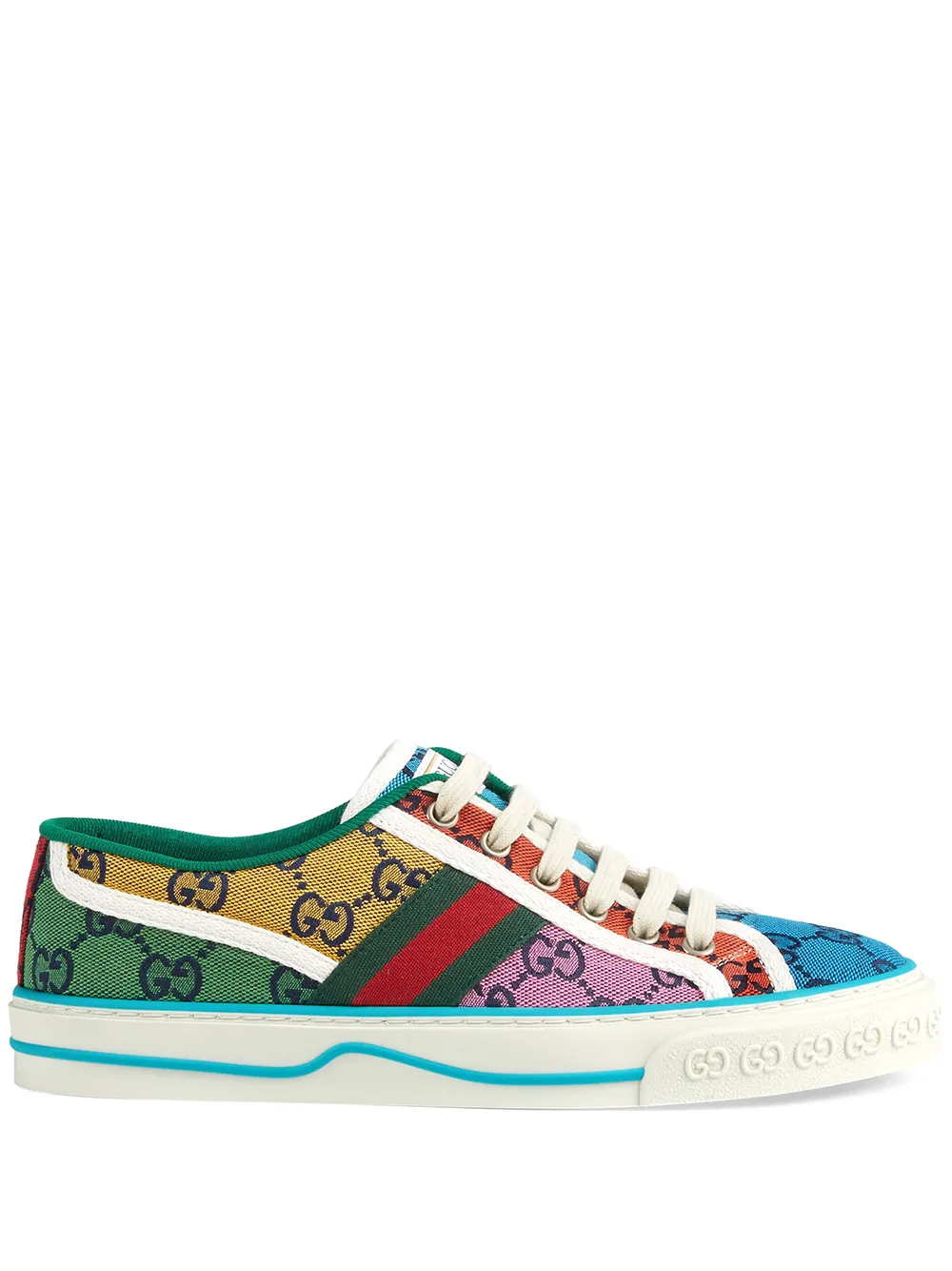 Gucci 15mm Gg Multicolor Tennis Canvas Sneaker In Yellow