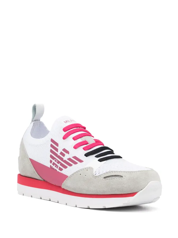 emporio armani panelled sneakers