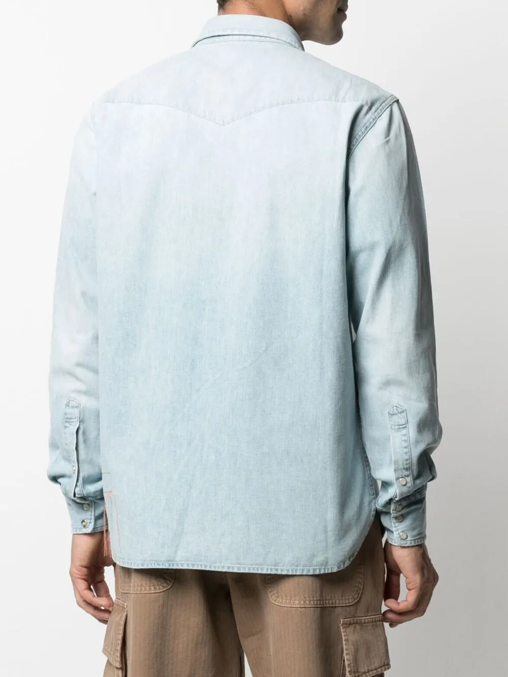 фото Fortela джинсовая рубашка с эффектом потертости