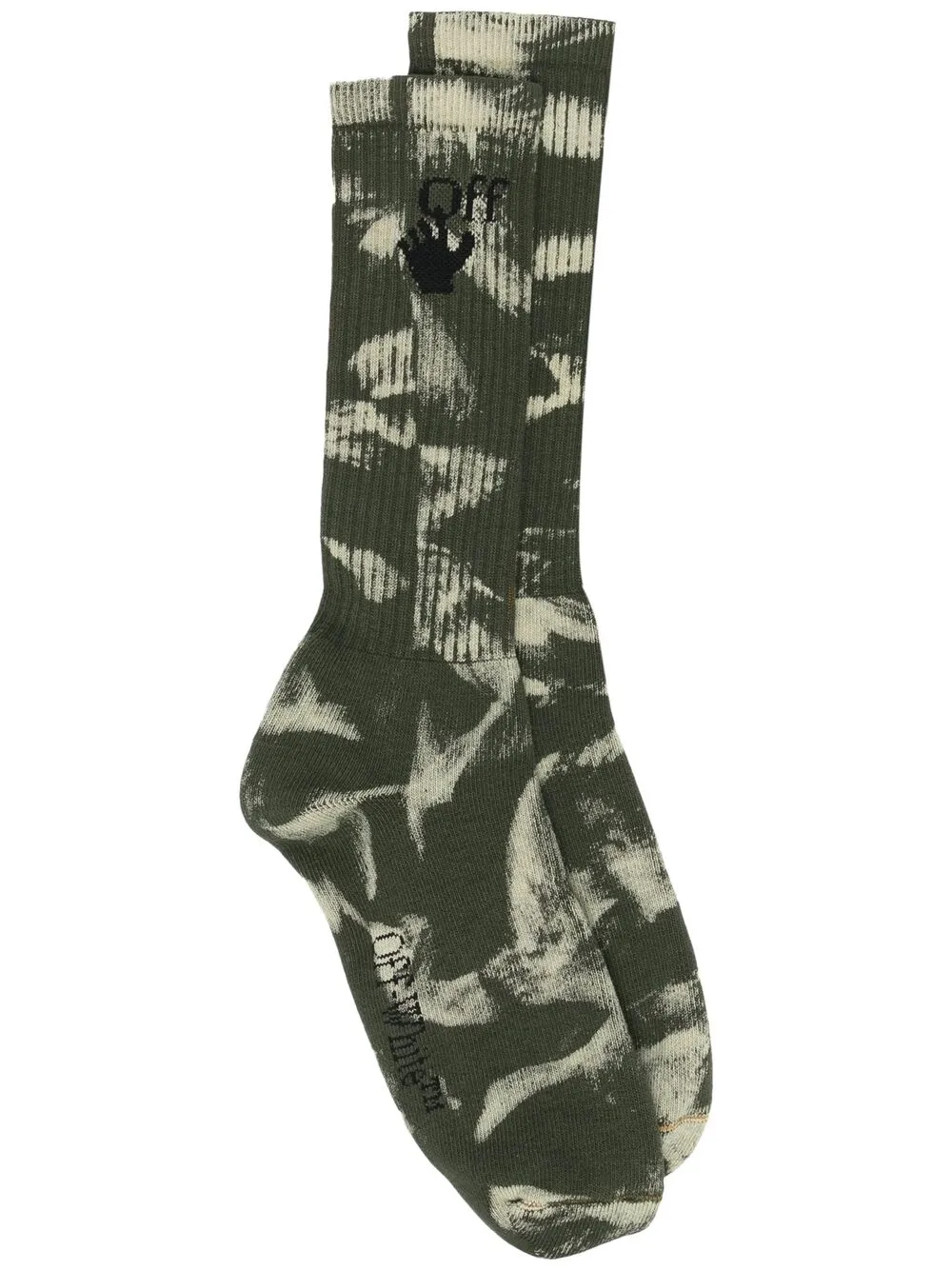 OFF-WHITE TIE-DYE RIBBED SOCKS