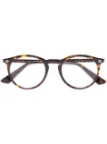 Gucci Eyewear oval tortoise shell frame glasses - Brown
