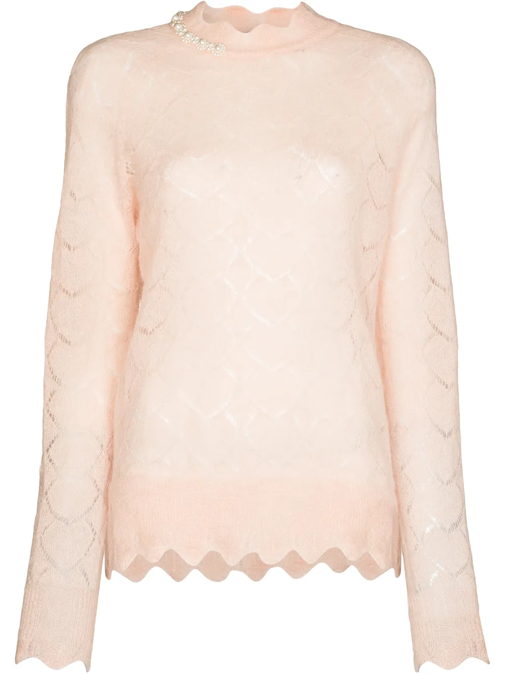 Image 1 of Simone Rocha heart stitch scallop edge jumper