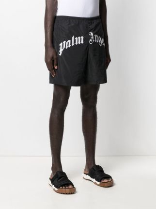 logo-print track shorts展示图