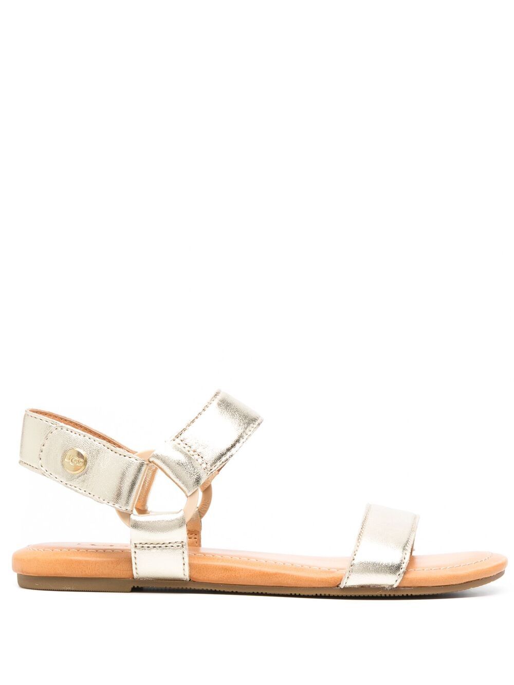 фото Ugg metallic flat leather sandals