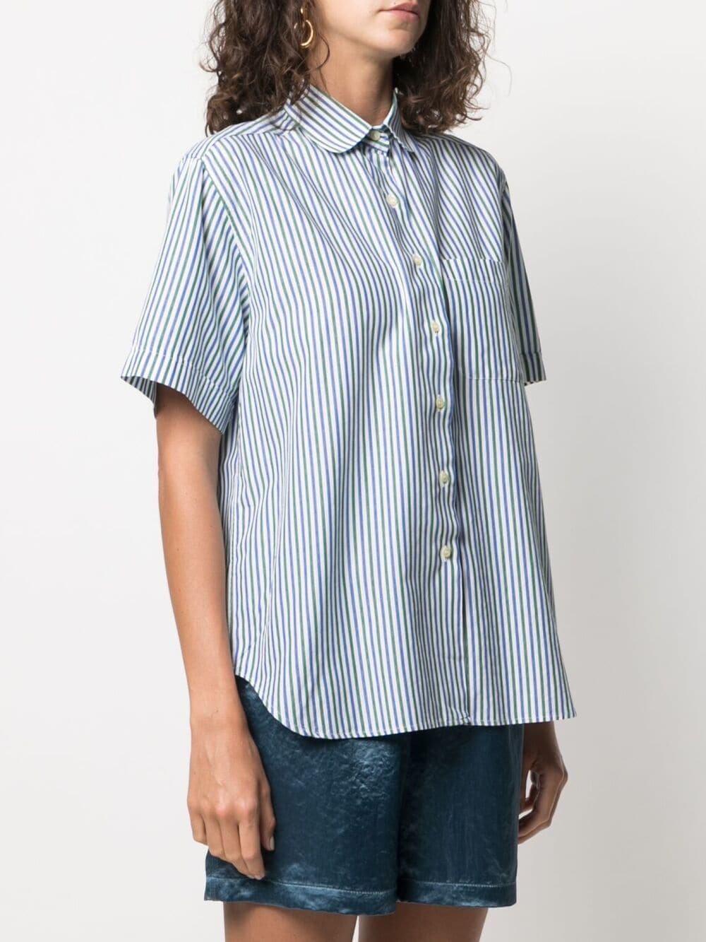 Pre-owned Burberry 1990s Striped Short-sleeved Shirt In Blue