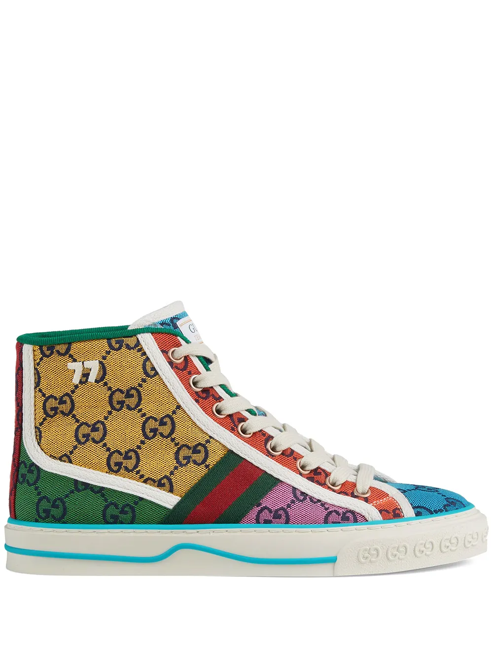 Gucci Gucci Tennis 1977 GG Multicolor high top Sneakers Farfetch