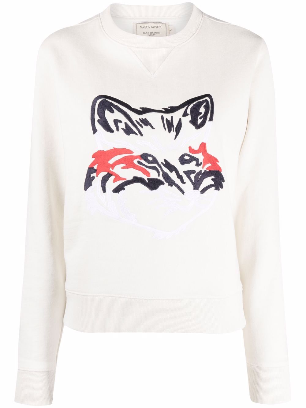 Maison Kitsuné Abstract Fox Print Sweatshirt In White