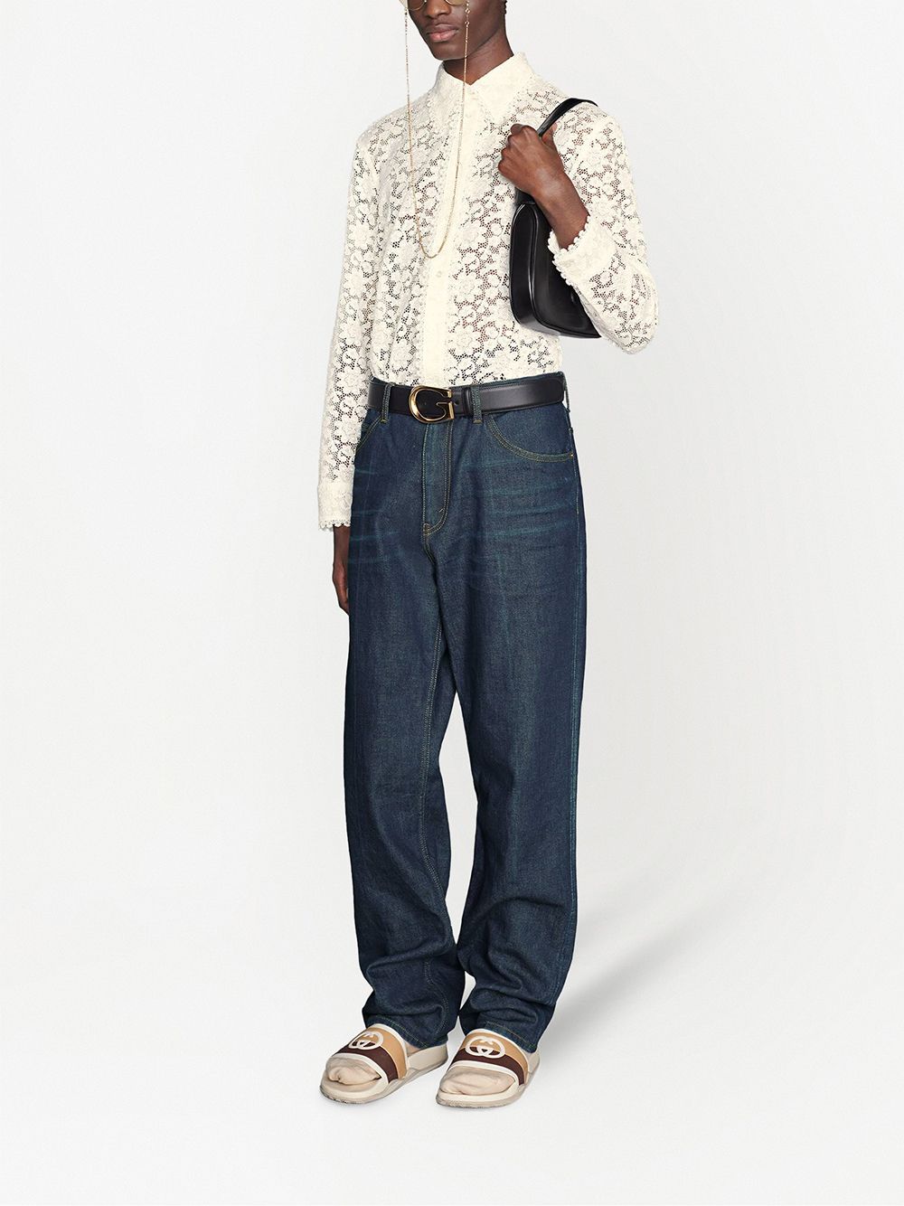 Shop Gucci Eco-washed Organic Straight-leg Jeans In Blue
