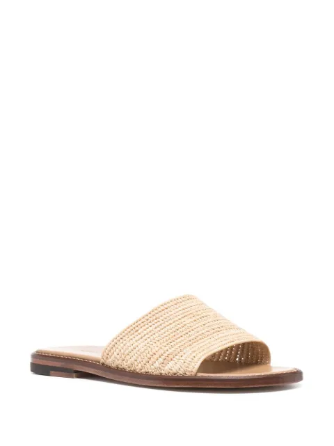 manolo blahnik safina raffia slide sandals