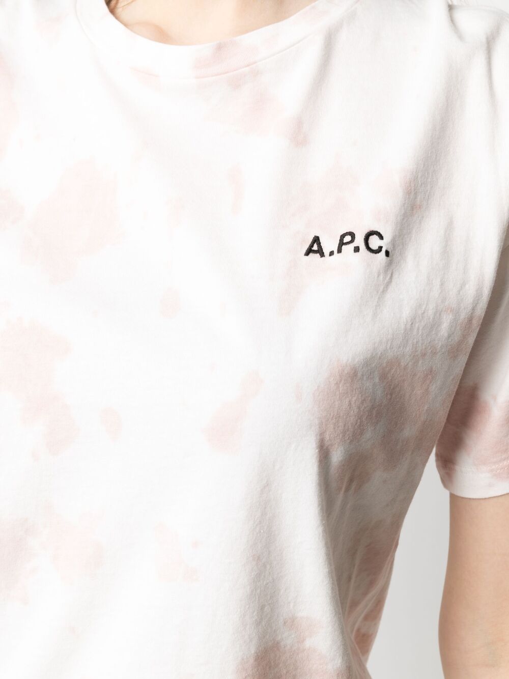 Shop Apc Logo-print Tie-dye T-shirt In Pink