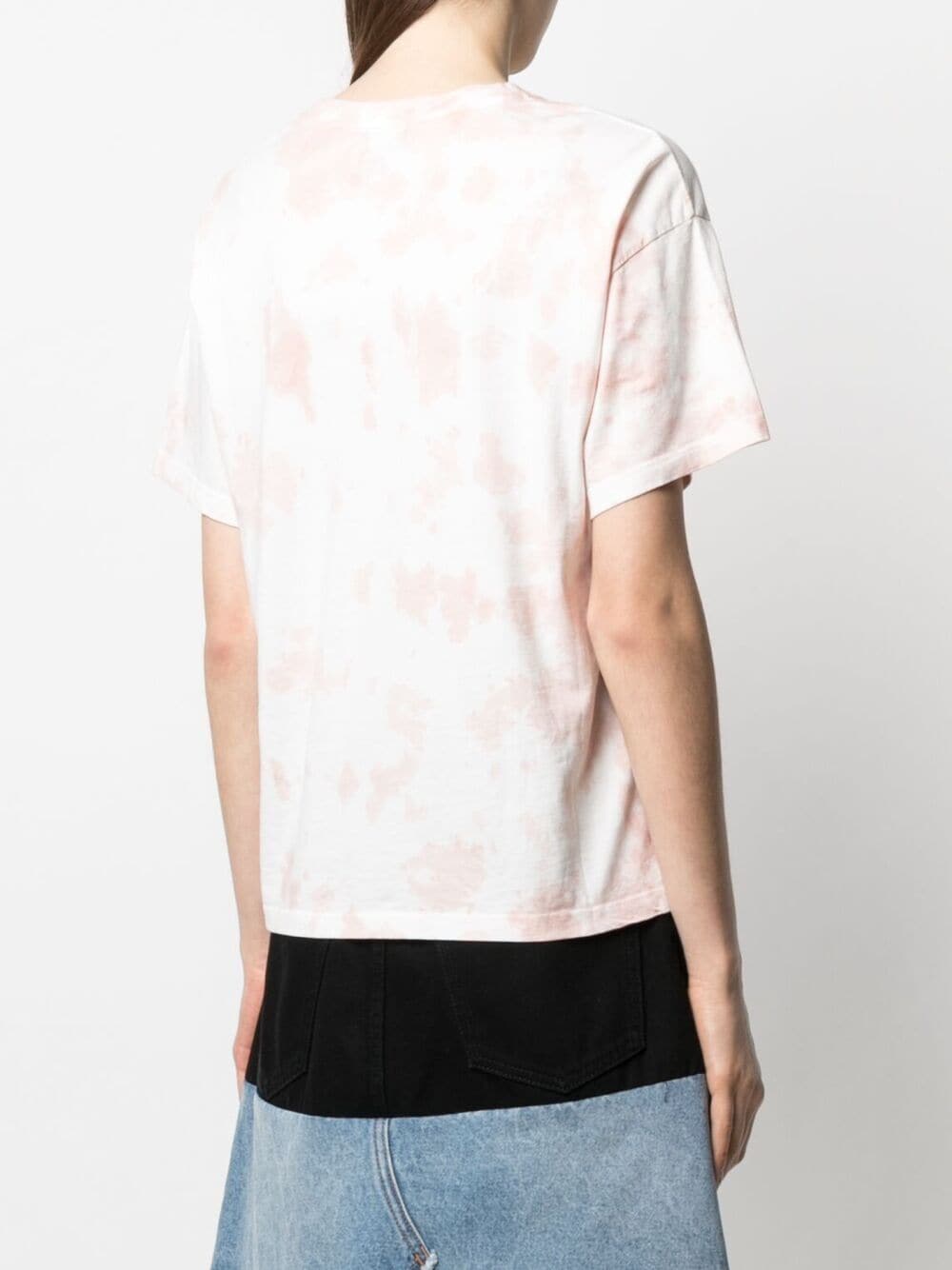Shop Apc Logo-print Tie-dye T-shirt In Pink