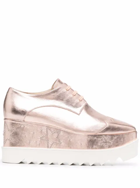 Stella McCartney Sapato Elyse metálica com plataforma