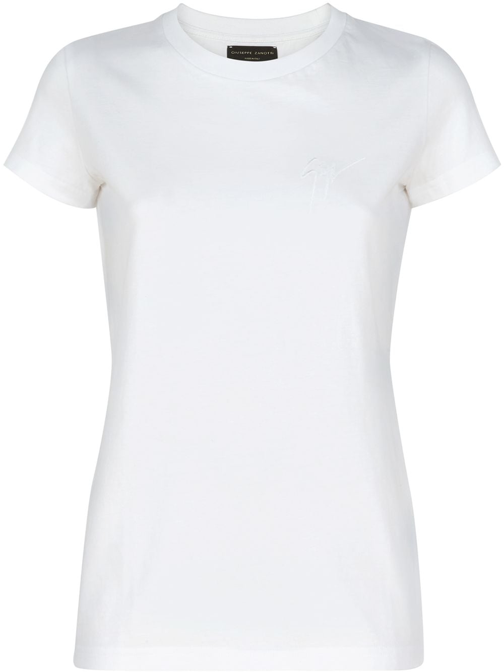 Giuseppe Zanotti Logo Embroidered Cotton T-shirt In White