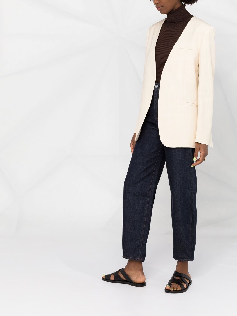 Shop Totême V-neck Blazer In Neutrals