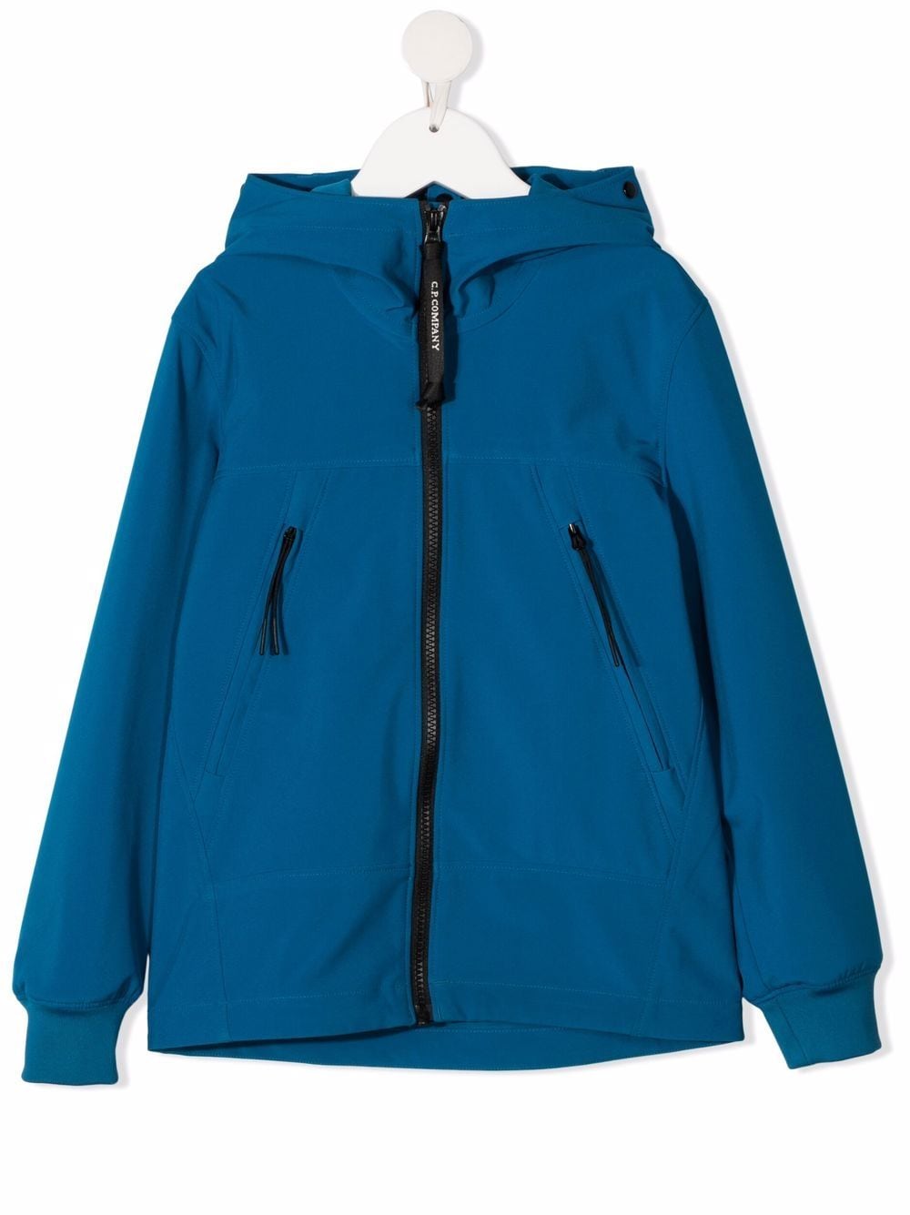 C.p. Company Hooded Zipped Jacket In Blau