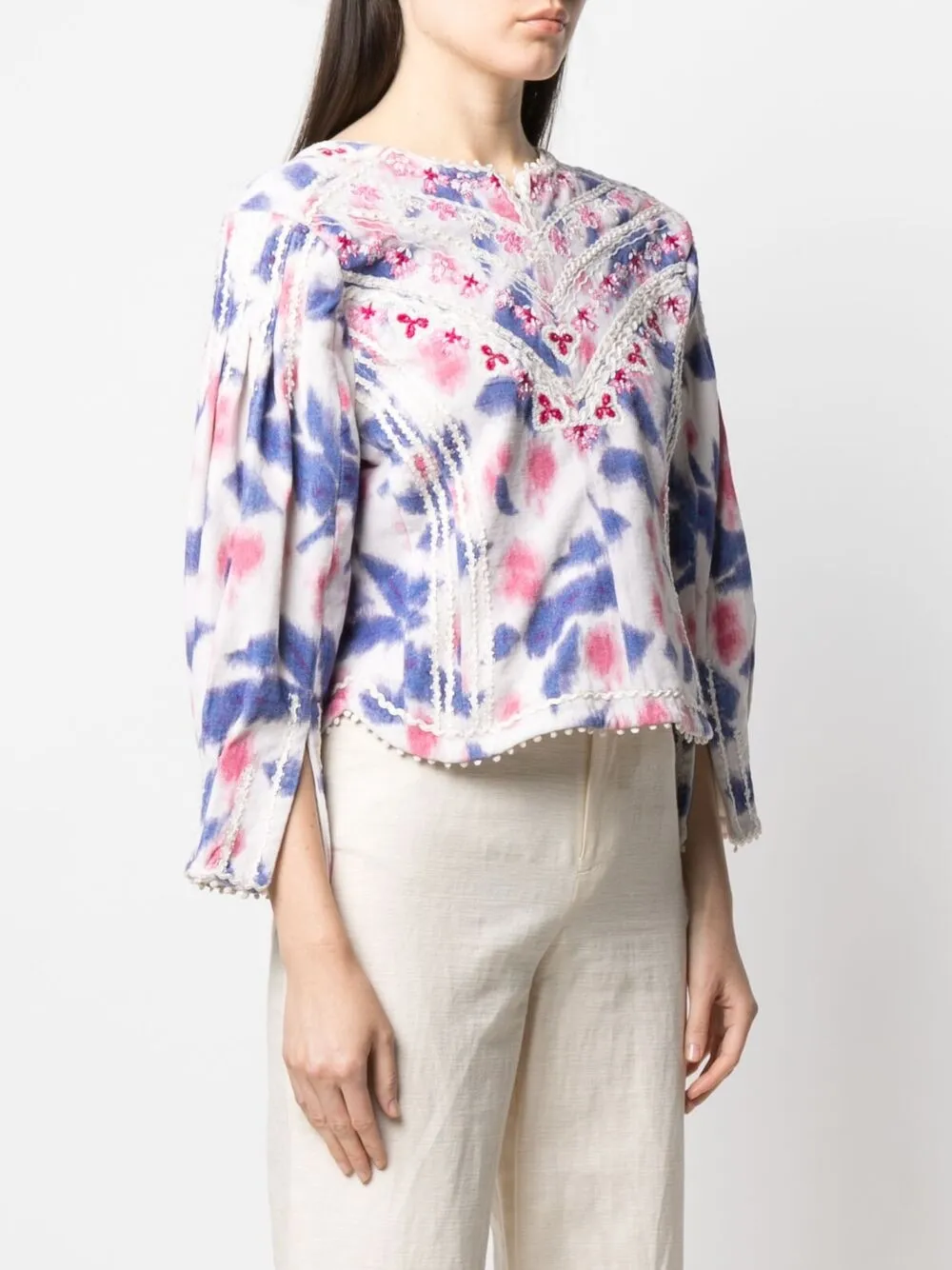 ISABEL MARANT Blouse met abstracte print Wit