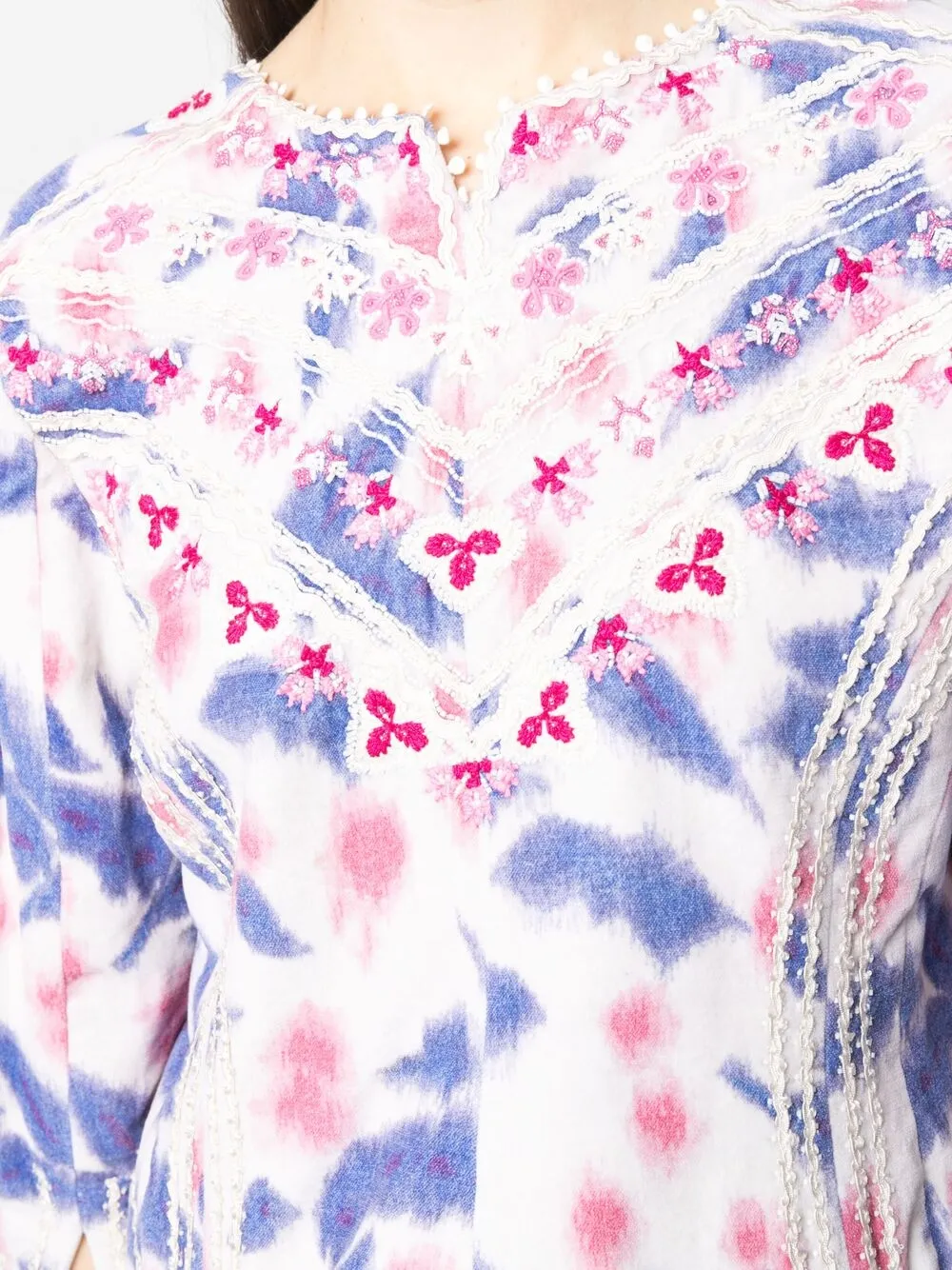 ISABEL MARANT Blouse met abstracte print Wit