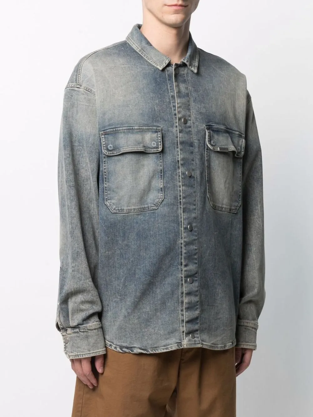 Represent long-sleeved Denim Shirt - Farfetch