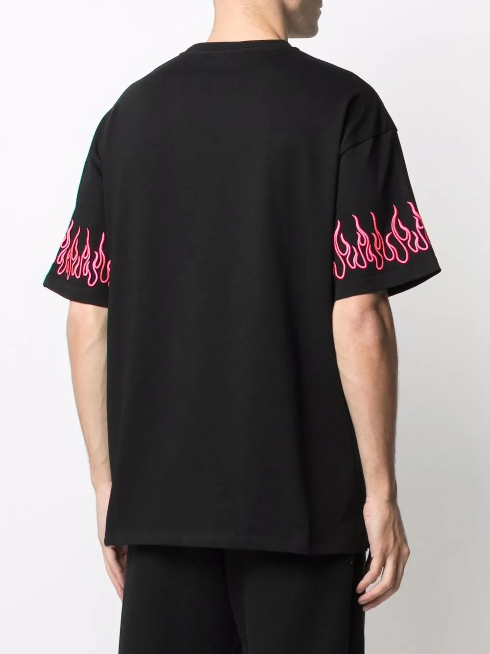 Vision Of Super Flames-print Cotton T-shirt In Black