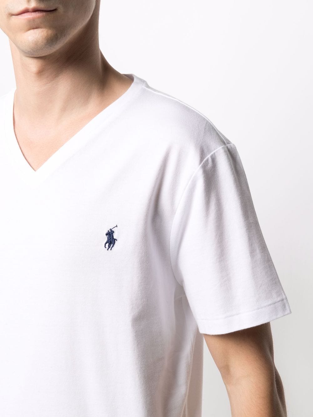 Polo Ralph Lauren Embroidered Logo V-neck T-shirt - Farfetch