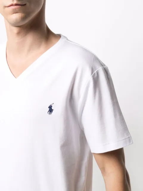 ralph lauren v neck t shirt mens white