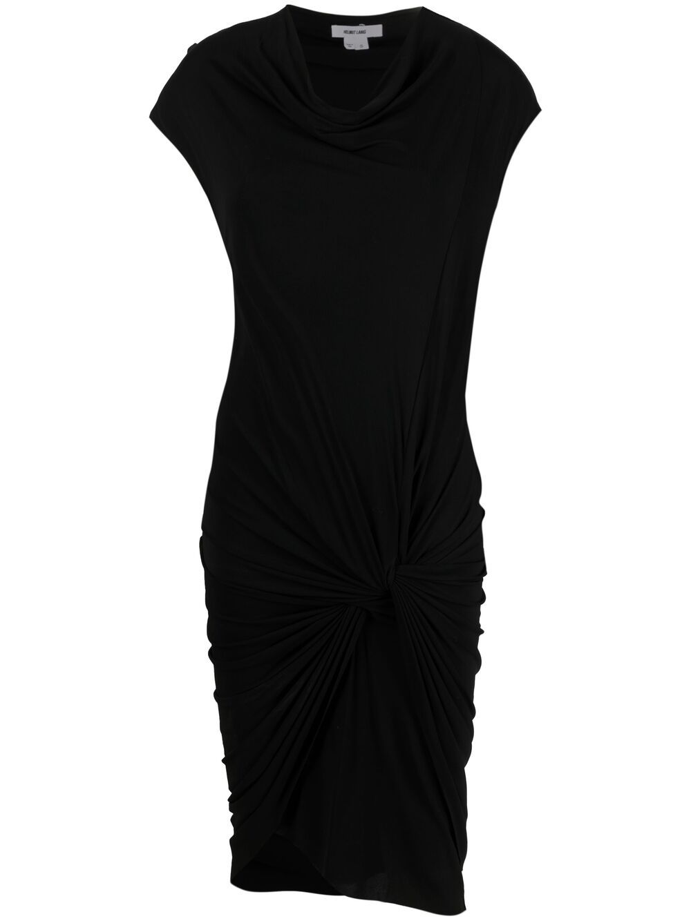 Pre-owned Helmut Lang 2000s Draped Fitted Dress In Black