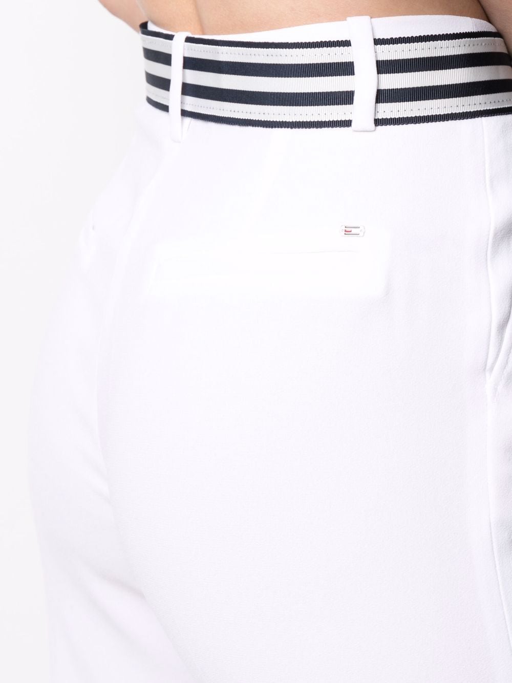 Shop Tommy Hilfiger Belted Straight-leg Trousers In White