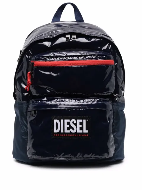 Diesel high-shine logo backpack