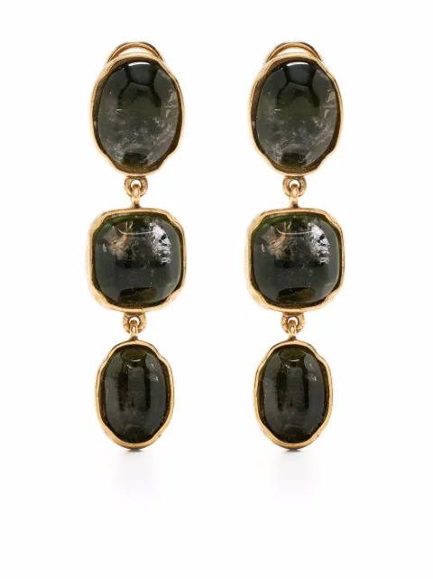 Goossens Cabochons clip drop earrings