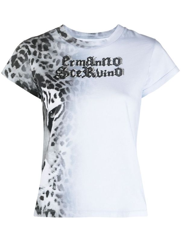 blue leopard print t shirt