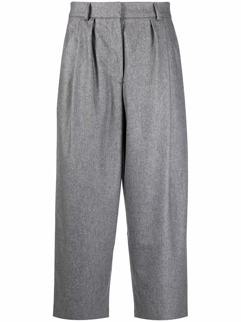 

Chinti and Parker cropped pleated palazzo trousers - Grey