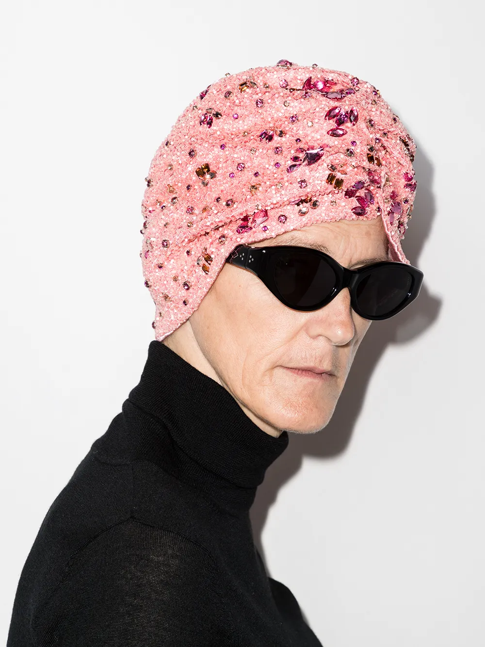 Image 2 of MaryJane Claverol Very Berry bead-embellished headwrap cap